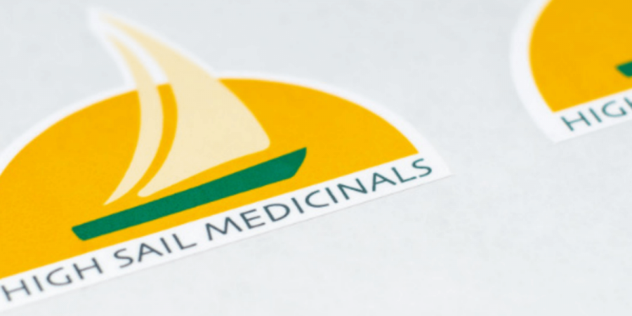 label printed by High Sail Cannabis using ADSI label printers